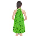 Fish bones pattern Halter Neckline Chiffon Dress  View2