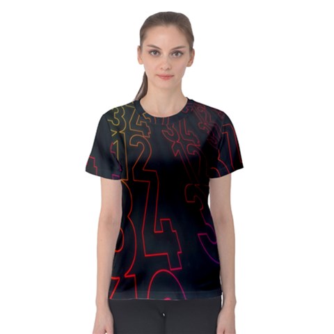 Neon Number Women s Sport Mesh Tee by Mariart