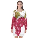 Red Fruit Grape Long Sleeve Chiffon Shift Dress  View1