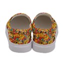 Dark Yellow Elegant Flowers Women s Canvas Slip Ons View4