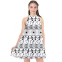 Halloween pattern Halter Neckline Chiffon Dress  View1