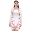 Line Red Sun Arrow Long Sleeve Chiffon Shift Dress  View1