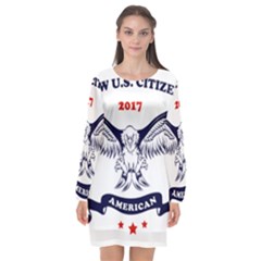 New U S  Citizen Eagle 2017  Long Sleeve Chiffon Shift Dress  by crcustomgifts