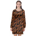 Pattern Halloween Jackolantern Long Sleeve Chiffon Shift Dress  View1