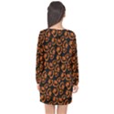 Pattern Halloween Jackolantern Long Sleeve Chiffon Shift Dress  View2