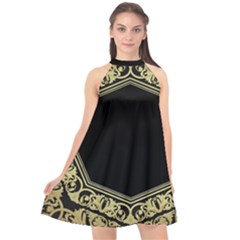 Art Nouvea Antigue Halter Neckline Chiffon Dress  by NouveauDesign