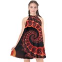 Chinese Lantern Festival For A Red Fractal Octopus Halter Neckline Chiffon Dress  View1