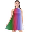 Pattern Halter Neckline Chiffon Dress  View1