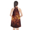 Artsy Brown Trees Halter Neckline Chiffon Dress  View2