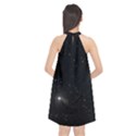 Starry Galaxy Night Black and White Stars Halter Neckline Chiffon Dress  View2