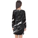 Black Texture Background Stone Long Sleeve Chiffon Shift Dress  View2