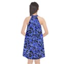 Texture Structure Electric Blue Halter Neckline Chiffon Dress  View2