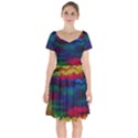 Watercolour Color Background Short Sleeve Bardot Dress View1