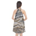 Texture Marble Abstract Pattern Halter Neckline Chiffon Dress  View2