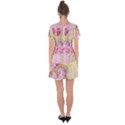 Flowers Pink Art Abstract Nature Drop Hem Mini Chiffon Dress View2