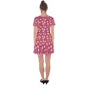 Yellow Flowers Dress Drop Hem Mini Chiffon Dress View2