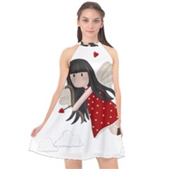 Cupid Girl Halter Neckline Chiffon Dress  by Valentinaart