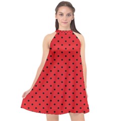 Ladybug Halter Neckline Chiffon Dress  by jumpercat