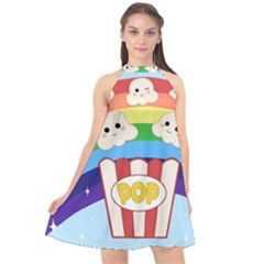 Cute Kawaii Popcorn Halter Neckline Chiffon Dress  by Valentinaart