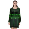 Background Signal Light Glow Green Long Sleeve Chiffon Shift Dress  View1