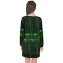 Background Signal Light Glow Green Long Sleeve Chiffon Shift Dress  View2