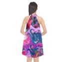 Background Art Abstract Watercolor Halter Neckline Chiffon Dress  View2