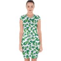 St. Patricks day clover pattern Capsleeve Drawstring Dress  View1