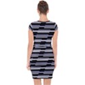 Skewed Stripes Pattern Design Capsleeve Drawstring Dress  View2