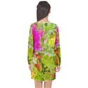 Colored Plants Photo Long Sleeve Chiffon Shift Dress  View2