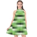 Pinstripes Green Shapes Shades Halter Neckline Chiffon Dress  View1