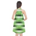 Pinstripes Green Shapes Shades Halter Neckline Chiffon Dress  View2