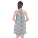 Texture Wood Grain Grey Gray Halter Neckline Chiffon Dress  View2