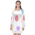 Easter Patches  Long Sleeve Chiffon Shift Dress  View1