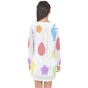 Easter Patches  Long Sleeve Chiffon Shift Dress  View2