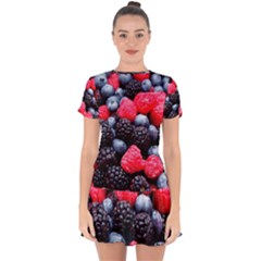 Berries 2 Drop Hem Mini Chiffon Dress by trendistuff