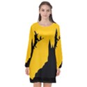 Castle Cat Evil Female Fictional Long Sleeve Chiffon Shift Dress  View1