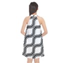 Diagonal Pattern Background Black And White Halter Neckline Chiffon Dress  View2