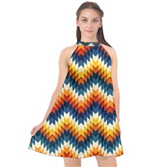 The Amazing Pattern Library Halter Neckline Chiffon Dress  by Sapixe