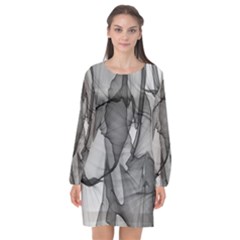 Abstract Black And White Background Long Sleeve Chiffon Shift Dress  by Sapixe