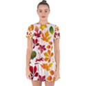 Beautiful Autumn Leaves Vector Drop Hem Mini Chiffon Dress View1