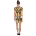 Gold Elephant Pachyderm Drop Hem Mini Chiffon Dress View2