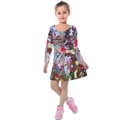 Eden Garden 1 Kids  Long Sleeve Velvet Dress by bestdesignintheworld