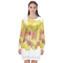 Yellow Rose Long Sleeve Chiffon Shift Dress  View1