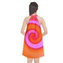 Swirl Orange Pink Abstract Halter Neckline Chiffon Dress  View2