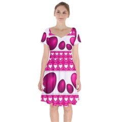 Love Celebration Easter Hearts Short Sleeve Bardot Dress by Sapixe