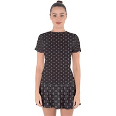 Geometric Pattern Dark Drop Hem Mini Chiffon Dress by jumpercat