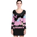 Long distance lover - Cute Unicorn Long Sleeve Velvet Bodycon Dress View1