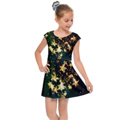 Heart Love Universe Space All Sky Kids Cap Sleeve Dress by Nexatart