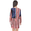 American Usa Flag Vertical Long Sleeve Chiffon Shift Dress  View2