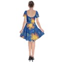 Dusk Flowers Short Sleeve Bardot Dress View2